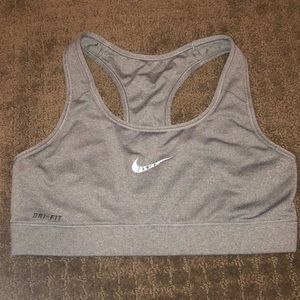 Grey Nike sports bra size medium